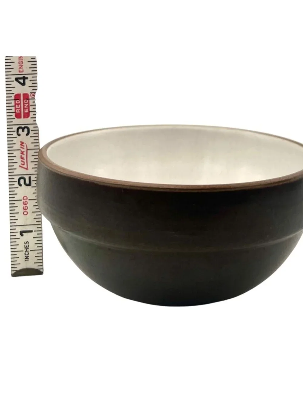 Vintage Heath Ceramics Pottery Bowls Set Of 2 Brown White 5.5” Stacking Cereal - Picture 8 of 9